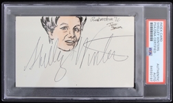 1966 Batman Shelley Winters Ma Parker Signed 3x5 Sketch (PSA/DNA Slabbed)