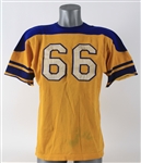 1960s Rawlings Yellow/Blue #66 Game Worn Durene Football Jersey (MEARS LOA)