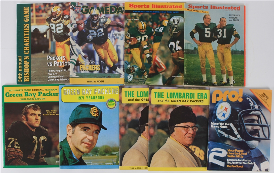 1966-97 Green Bay Packers Publications Collection - Lot of 14 w/ Lombardi Era, Team Yearbooks, Programs & More