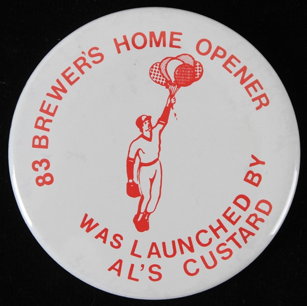 1983 Milwaukee Brewers Home Opener 3" Pinback Button 