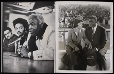 1950-1971 Jackie Robinson Brooklyn Dodgers 8x10 Black and White Photos (Lot of 2)