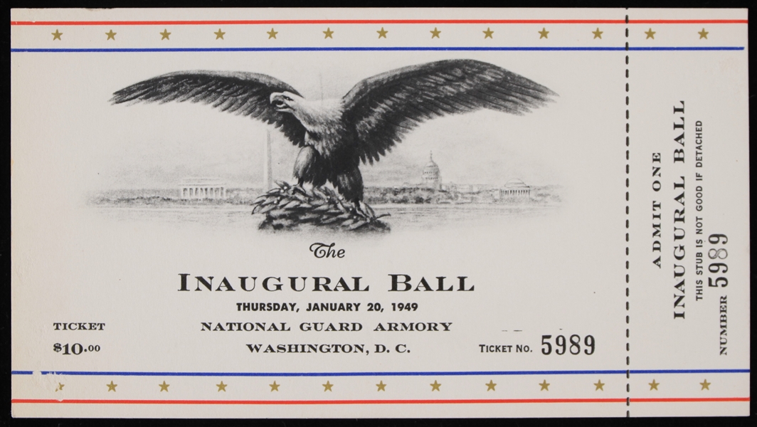 1949 Inaugural Ball Full Ticket