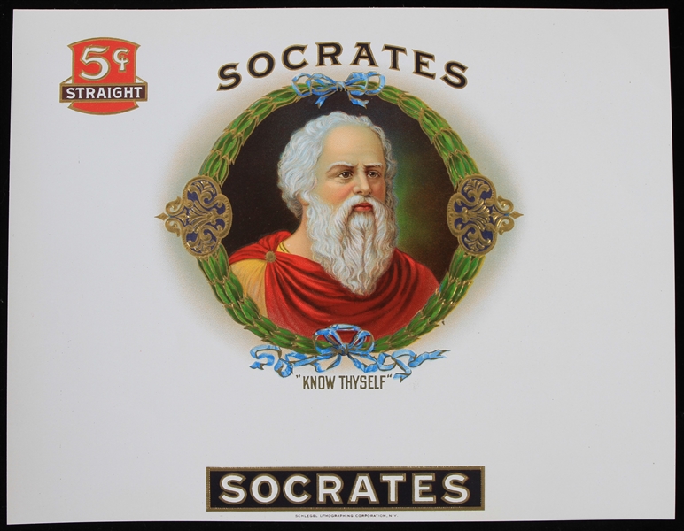 1910s-1920s American Citizen Socrates Cigar Box Inner Label