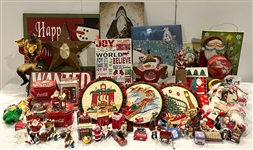 Christmas Decorations & Ornaments w/ Toy Trains (Lot of 200+)