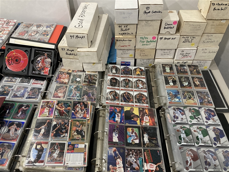 Huge 1990s Basketball Trading Cards Including Topps and Hoops 