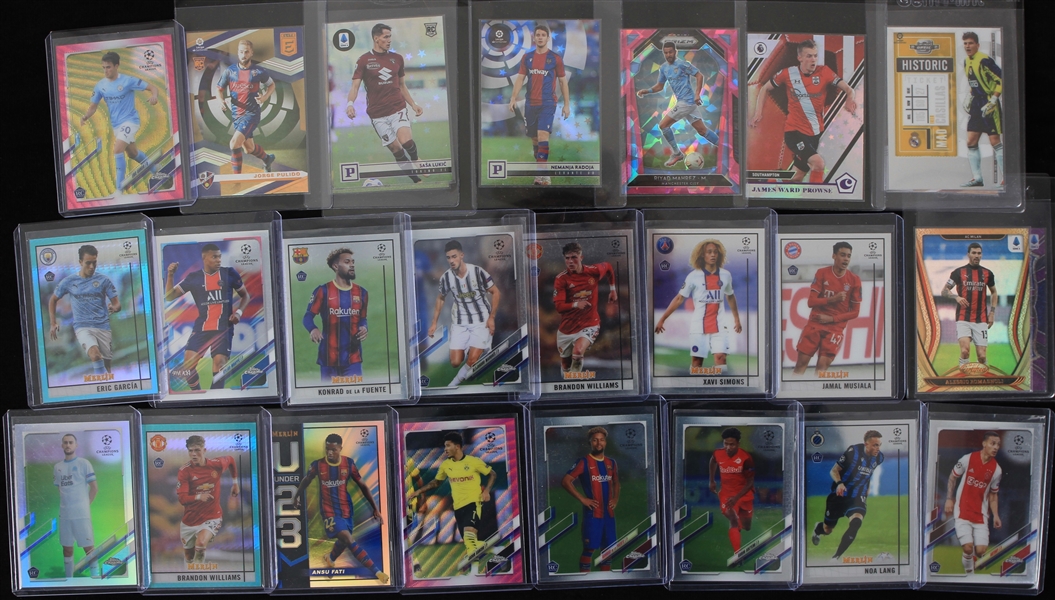 2020s Soccer Trading Card Collection - Lot of 26 w/ Kylian Mbappe, Xavi Simons, Jorge Pulido, Iker Casillas, Declan Rice, Ansu Fati & More