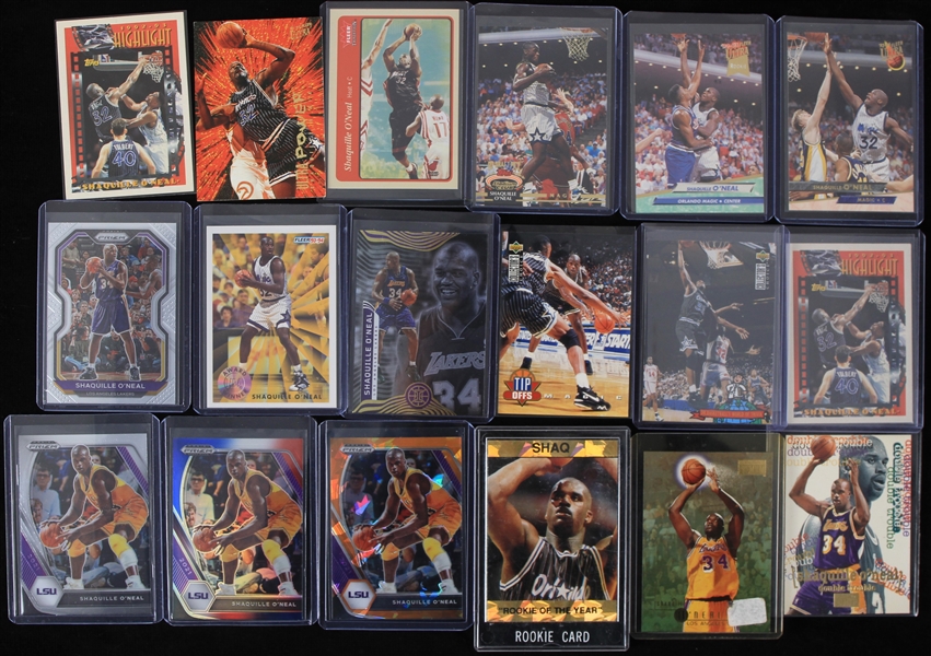 1990s-2000s Shaquille ONeal Magic/Lakers Basketball Trading Card Collection - Lot of 35