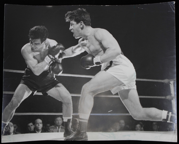 1940s-1950s Rocky Graziano 8x10 Black and White Photo