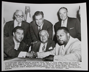 1955 Archie Moore vs Rocky Marciano Contract Signing 7x9 Black and White Photo