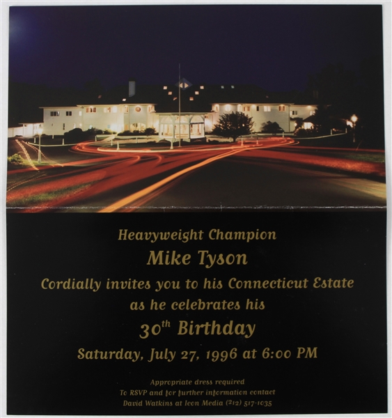 1996 Mike Tyson 30th Birthday Party Invitation