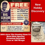 1934 circa Goudey Knot Hole League of America Special Baseball Premium w/ Original The Goudey Gum Co. Bag