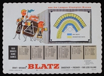 1959 Milwaukee Braves Dinner Table Placemat 