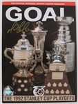 1992 Mario Lemieux Pittsburgh Penguins Signed Stanley Cup Playoffs Program (JSA/Team COA)