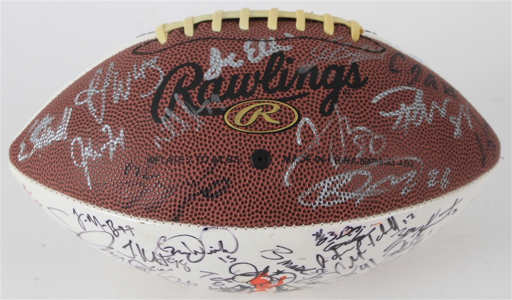 2014 Denver Broncos Team Signed Karl Mecklenburg Reach Foundation Football w/ 50+ Signatures Including John Elway, John Fox. Von Miller & More (JSA)