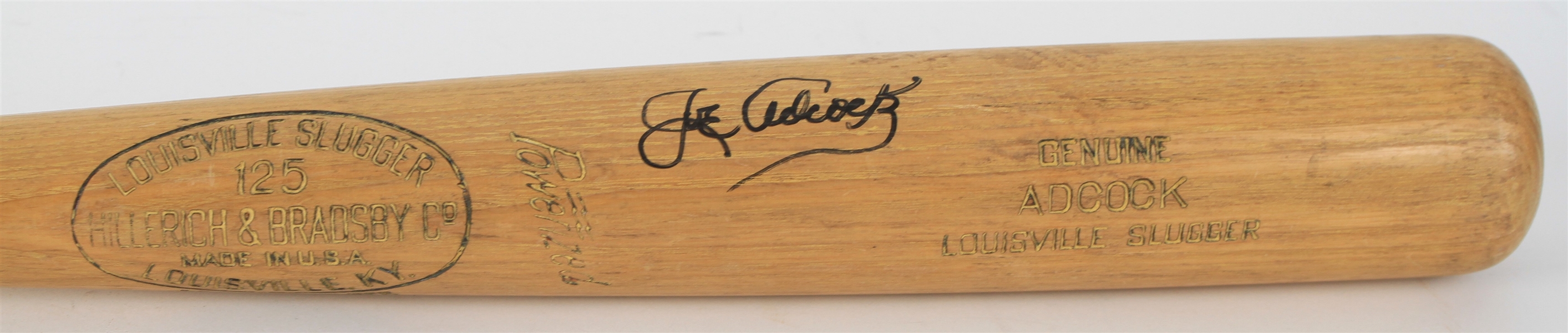1954-57 Joe Adcock Milwaukee Braves Signed H&B Louisville Slugger Professional Model Game Used Bat (MEARS A8/*JSA*)