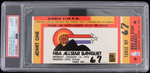 1975 NBA All Star Banquet Reception Phoenix Civic Plaza Full Ticket (PSA Slabbed) 