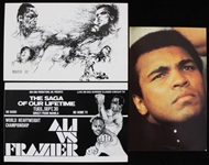 1975-79 Muhammad Ali Joe Frazier 3.5" x  5.5" Postcard Collection - Lot of 3 (Troy Kinunen Collection)