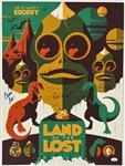 1974-77 David Greenwood, Bill Boyd, Cleveland Porter Land of the Lost Sleestak Signed 18x24 Sid & Marty Krofft Print *JSA*