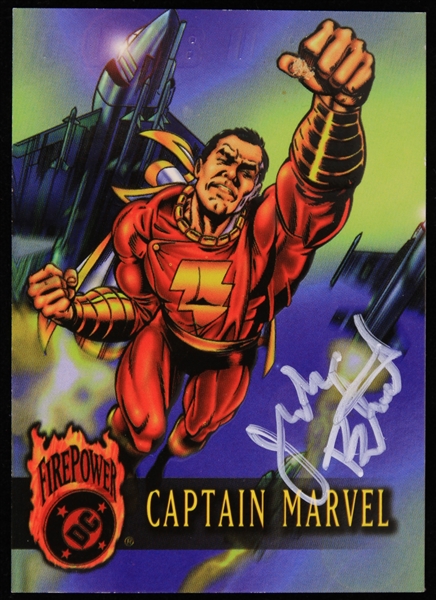 1996 Jackson Bostwick Signed Captain Marvel DC Firepower Card (JSA / Bostwick LOA)