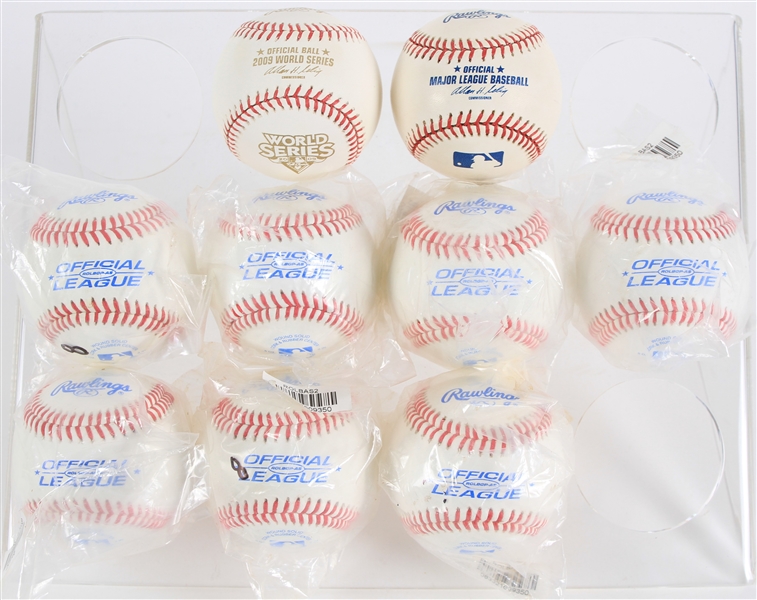 2000s Rawlings Official League Baseball Collection - Lot of 9 w/ MIB 2009 World Series, MIB OML Selig & More 