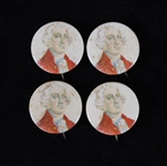 1880s-1900s George Washington 1" Pinback Buttons (Lot of 4) 