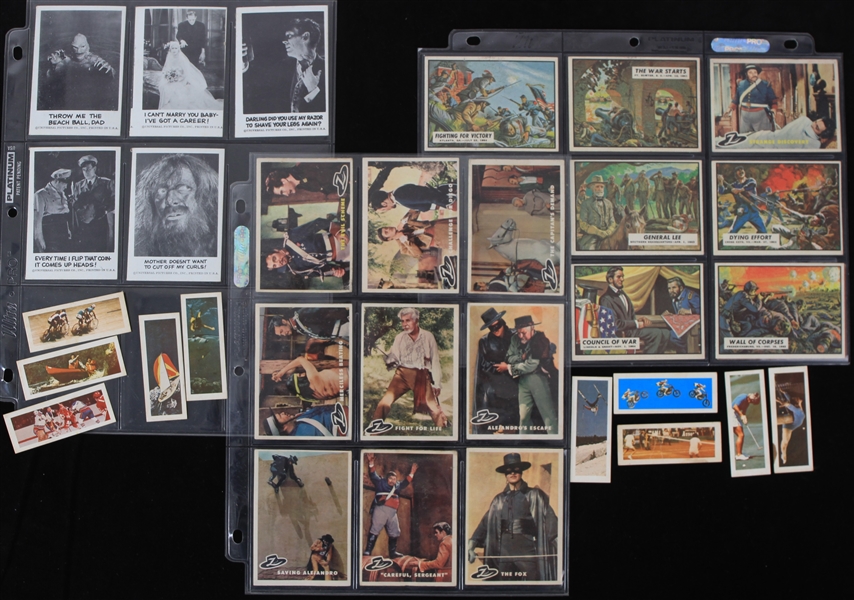 1950s-70s Non Sports Trading Card Collection - Lot of 31 w/ Spook Stories, Zorro, Civil War News & Sugar Daddy Sports