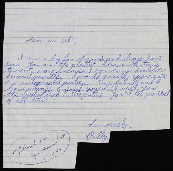 1989 Muhammad Ali World Heavyweight Champion Signed Personal Correspondence (JSA/Troy Kinunen Collection)