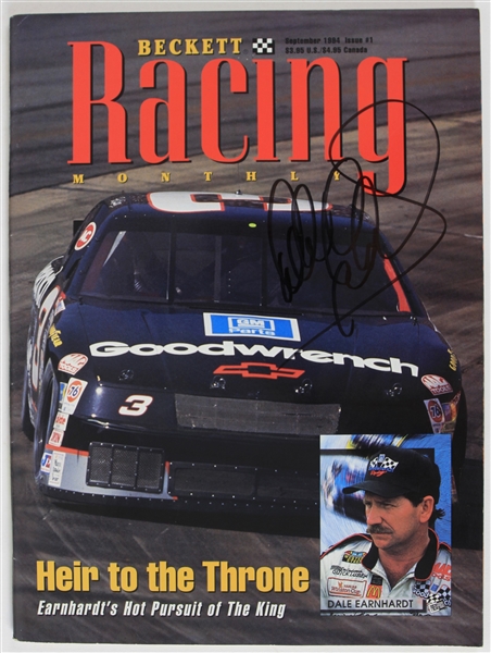 1994 Dale Earnhardt Jeff Gordon Dual Signed Beckett Racing Monthly #1 Magazine (PSA/DNA & JSA)
