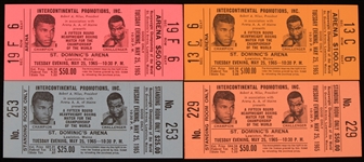 1965 Muhammad Ali vs Sonny Liston Full Onsite Ticket  (Lot of 4)