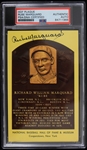 1971-1980 Richard "Rube" Marquard (d. 1980) New York Giants, Brooklyn Robins, Cincinnati Reds, Boston Braves Autographed MLB Hall of Fame Plaque 4x6 Card (PSA Slabbed)