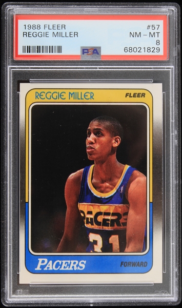 1988 Reggie Miller Indiana Pacers Fleer Trading Card #57 (PSA Slabbed)