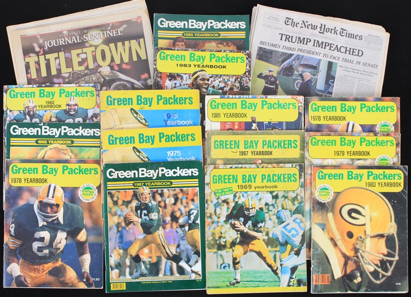 1960s-2000s Green Bay Packers & Milwaukee Brewers Yearbooks, Programs, Newspapers, Comics and more (Lot of 80+)