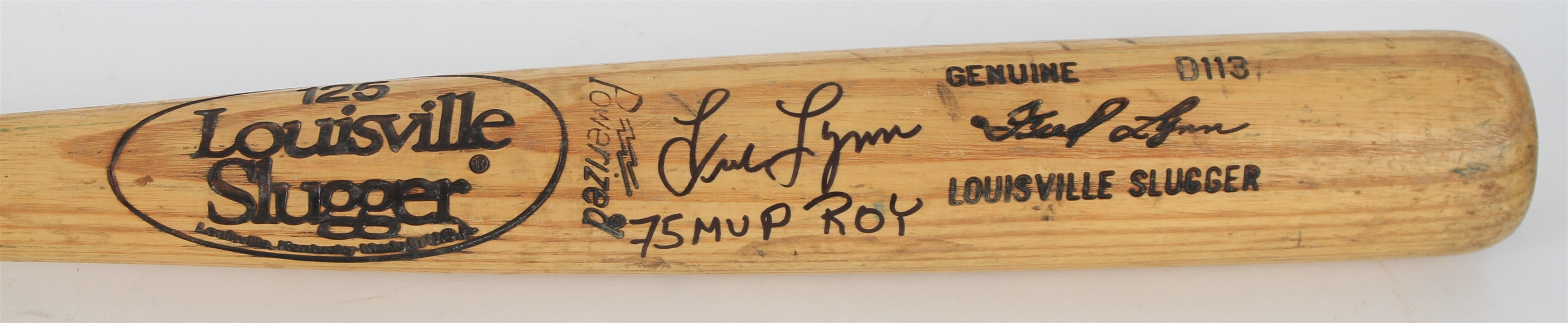 1980 Fred Lynn Boston Red Sox Signed Louisville Slugger Professional Model Game Used Bat (MEARS A9/JSA & PSA/DNA)