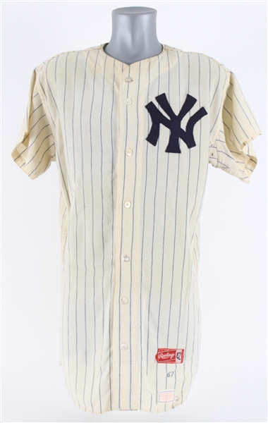 1967 Jim Bouton New York Yankees Game Worn Home Jersey (MEARS A5)