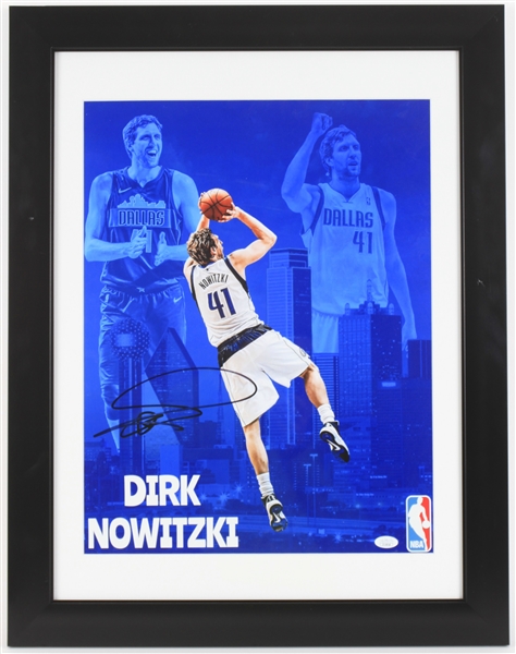 2010s Dirk Nowitzki Dallas Mavericks Signed 21" x 28" Framed Photo (*JSA*)