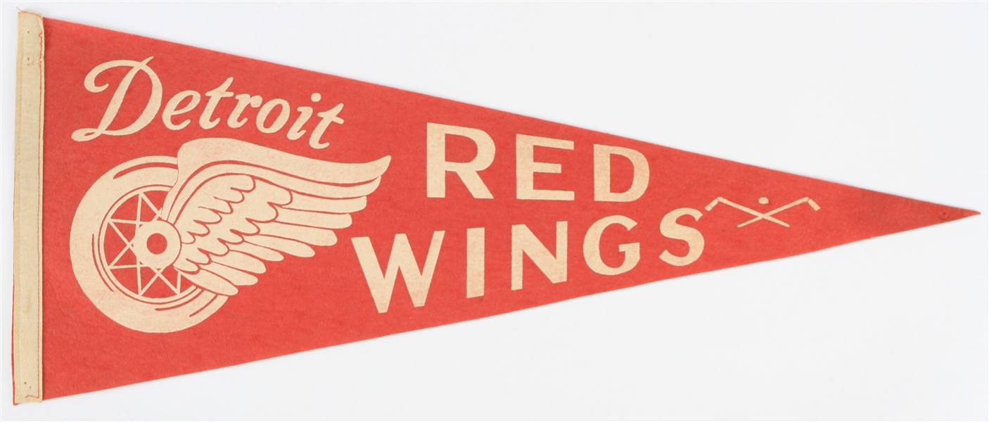 1950s-60s Detroit Red Wings 29" Full Size Pennant
