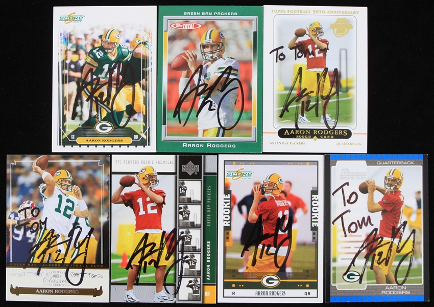 2005-2006 Aaron Rodgers Green Bay Packers Autographed Trading Cards (Lot of 7) (JSA)