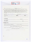 1982 Joe Montana San Francisco Forty Niners Signed Radio Contract (PSA Slabbed)