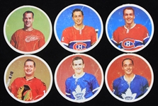 1962-63 El Producto NHL Star Coasters Featuring Gordie Howe Detroit Red Wings Glenn Hall Chicago Blackhawks Dave Keon Toronto Maple Leafs and More (Lot of 6)