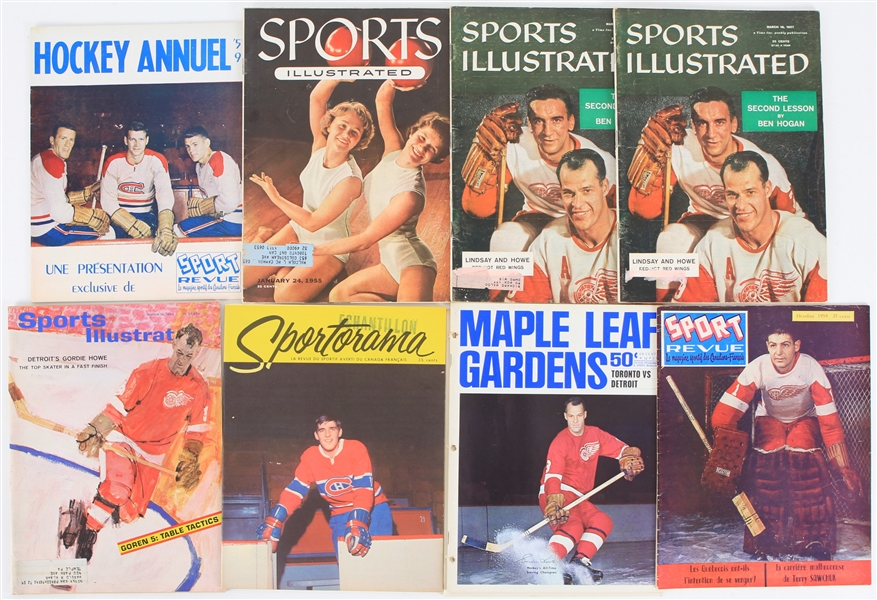 1950s-90s Hockey Publication Collection - Lot of 19 w/ Magazines, French Language, Program & More