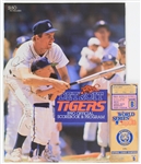 1984-90 Detroit Tigers Memorabilia - Lot of 2 w/ 1984 World Series Ticket Stub and Multi Signed 1990 Game Program