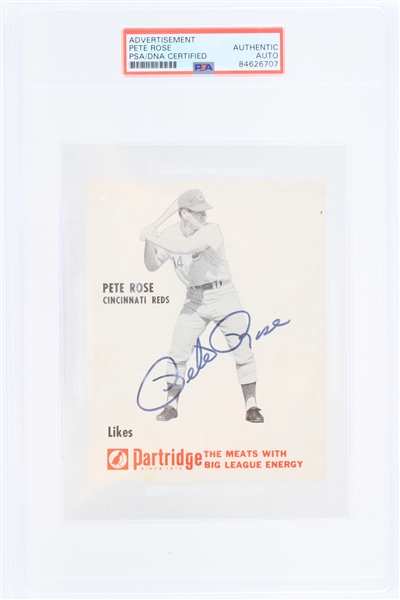 Lot Detail - 1960's Pete Rose Cincinnati Reds Signed Partridge Meats ...