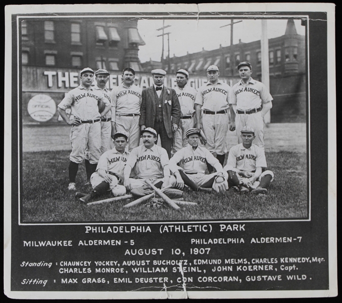 1907 Milwaukee Alderman 9x10 Black and White Team Photo