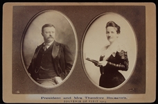 1903 Mr. and Mrs. Theodore Roosevelt Souvenir of Visit Cabinet Card