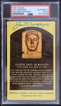 1980s Joe DiMaggio New York Yankees Signed 3.5" x 5.5" Yellow HOF Postcard (PSA Slabbed Authentic)