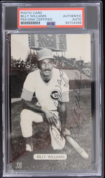 1970s Billy Williams Chicago Cubs Signed 3.25" x 5.5" Photo Card (PSA Slabbed Authentic)