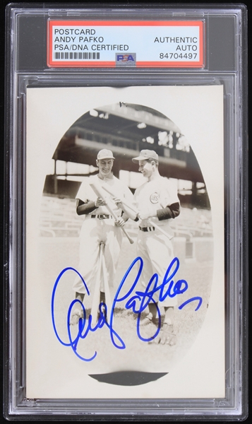 1949-51 Andy Pafko Chicago Cubs Signed 3.5" x 5.5" Postcard (PSA Slabbed Authentic)