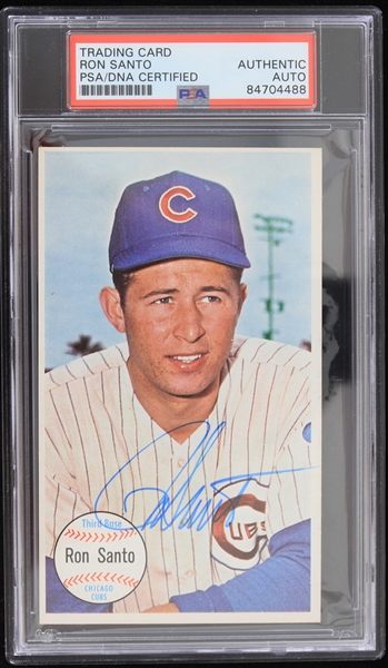 1964 Ron Santo Chicago Cubs Signed Topps Giants Baseball Trading Card (PSA Slabbed Authentic)