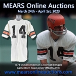 1973-76 Ken Anderson Cincinnati Bengals Game Worn Road Jersey (MEARS A10)