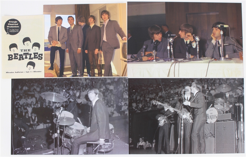 1964 The Beatles Live in Milwaukee Memorabilia Collection - Lot of 8 w/ Photos & More